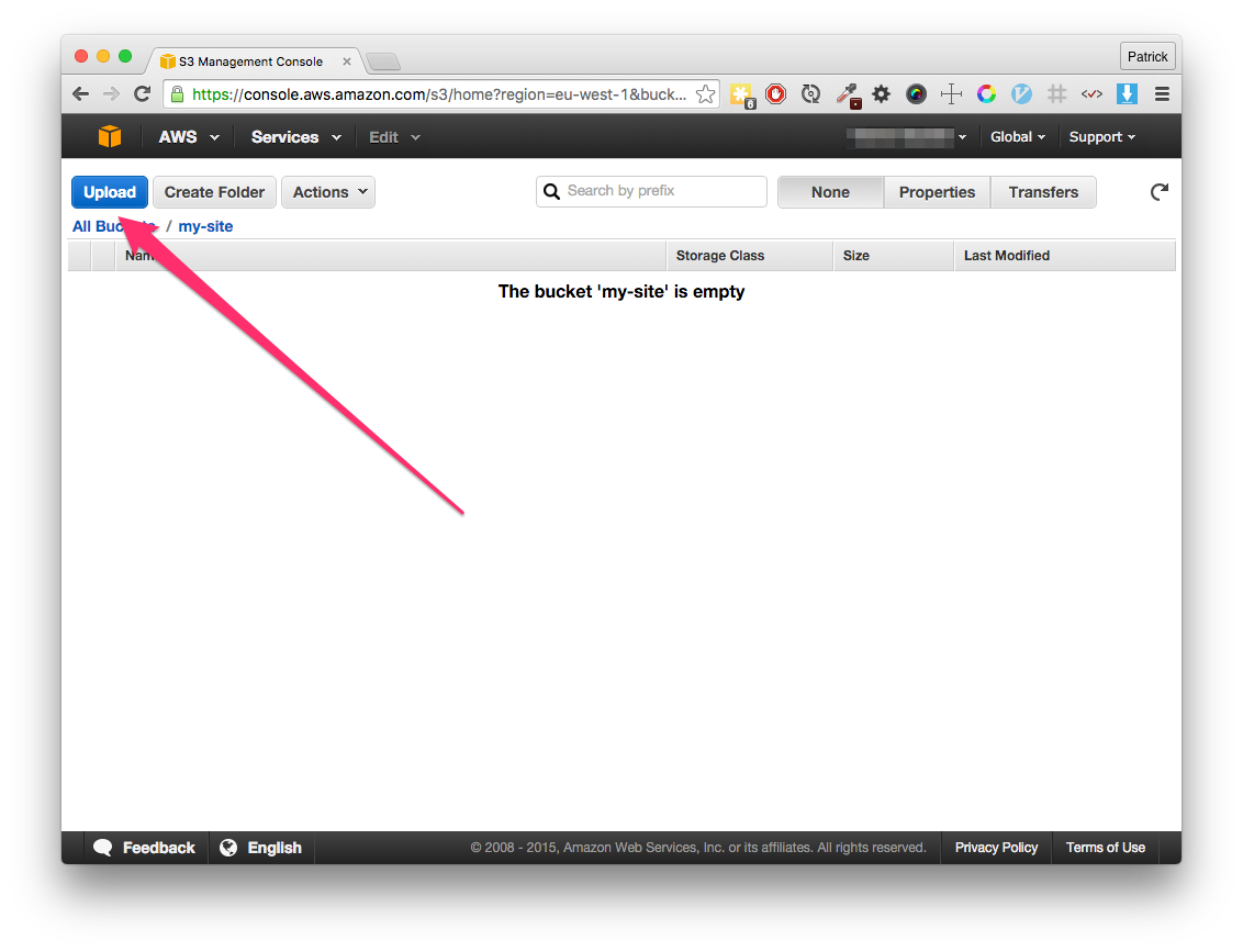 Upload files to Amazon S3