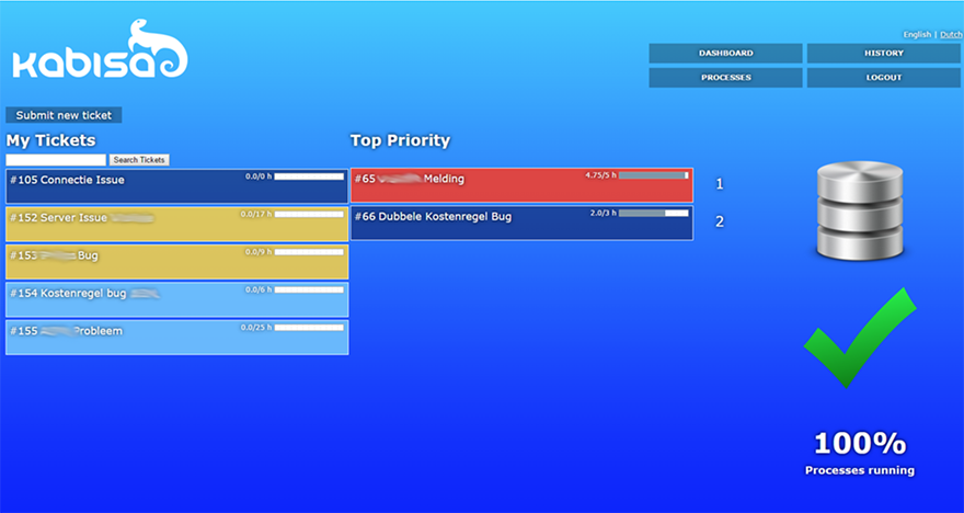 Screenshot Customer Dashboard